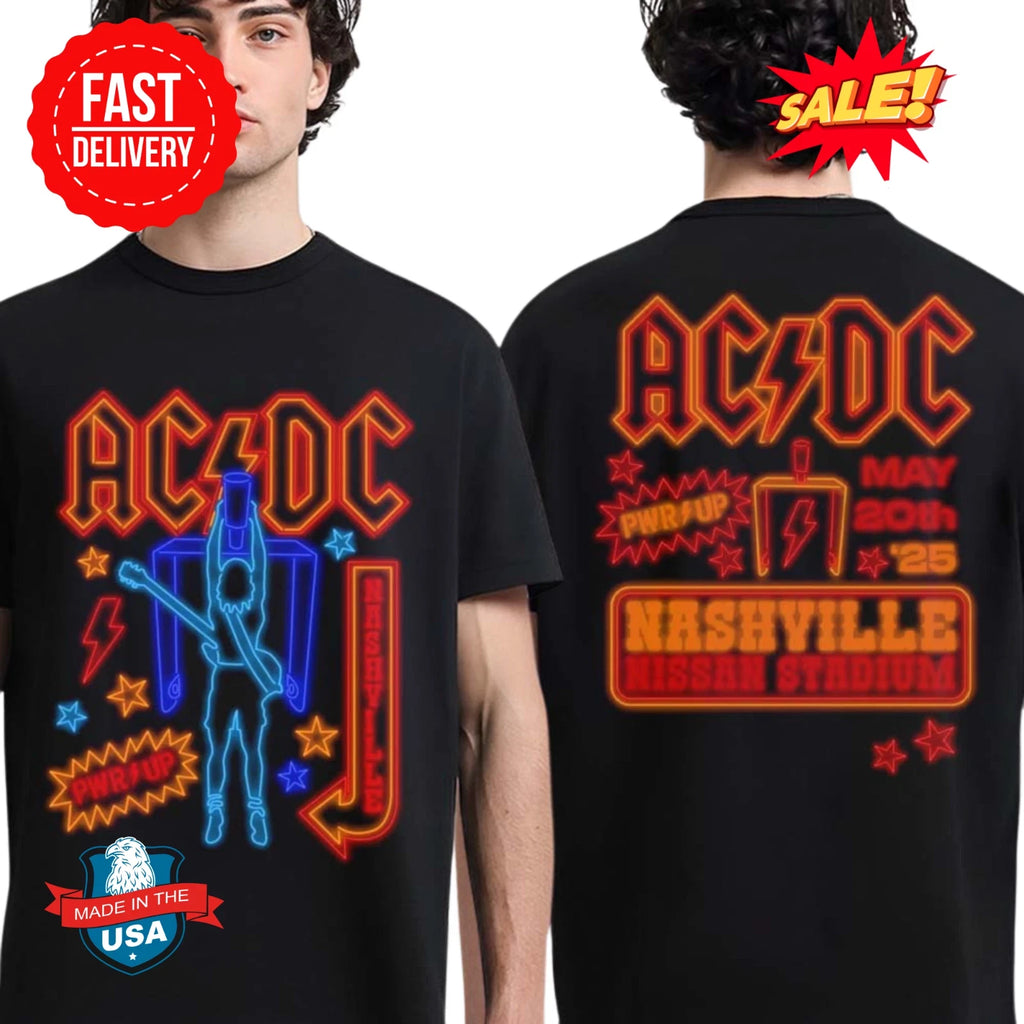 ACDC PWR Up Nashville Tennessee 2025 On May 20 Led Light Art T-Shirt S-5XL