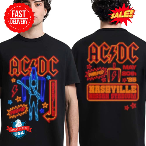 ACDC PWR Up Nashville Tennessee 2025 On May 20 Led Light Art T-Shirt S-5XL