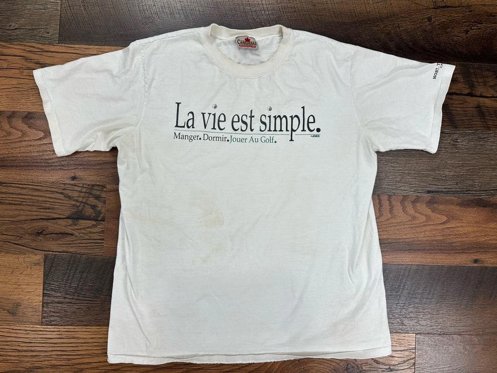 Vintage French Life Is Simple Mont. Tremblant Canada Golf Shirt