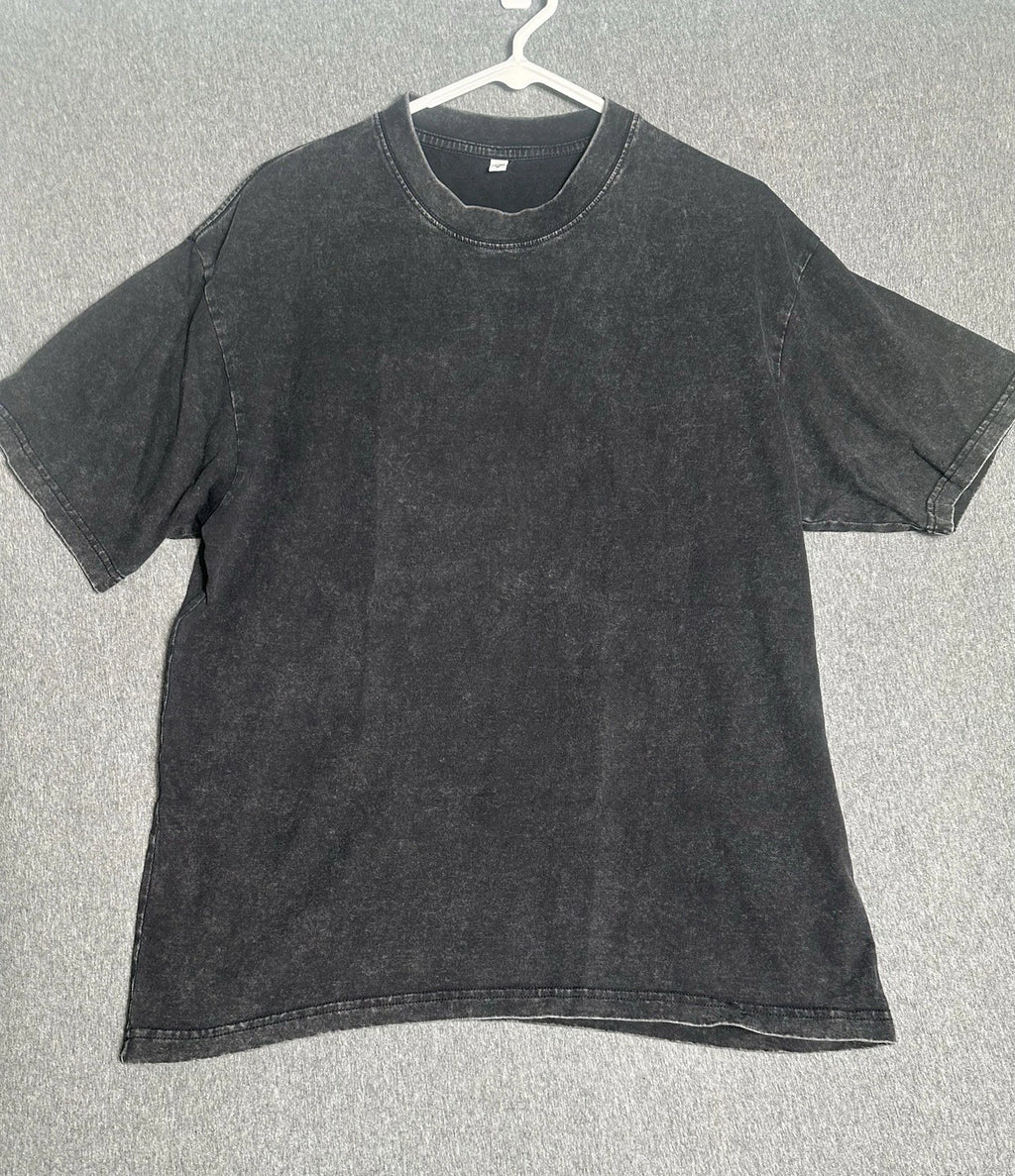 170/88A Unisex Black Stone Washed Tshirt Size Medium Casual Thick Streetwear