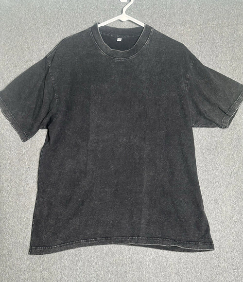 170/88A Unisex Black Stone Washed Tshirt Size Medium Casual Thick Streetwear