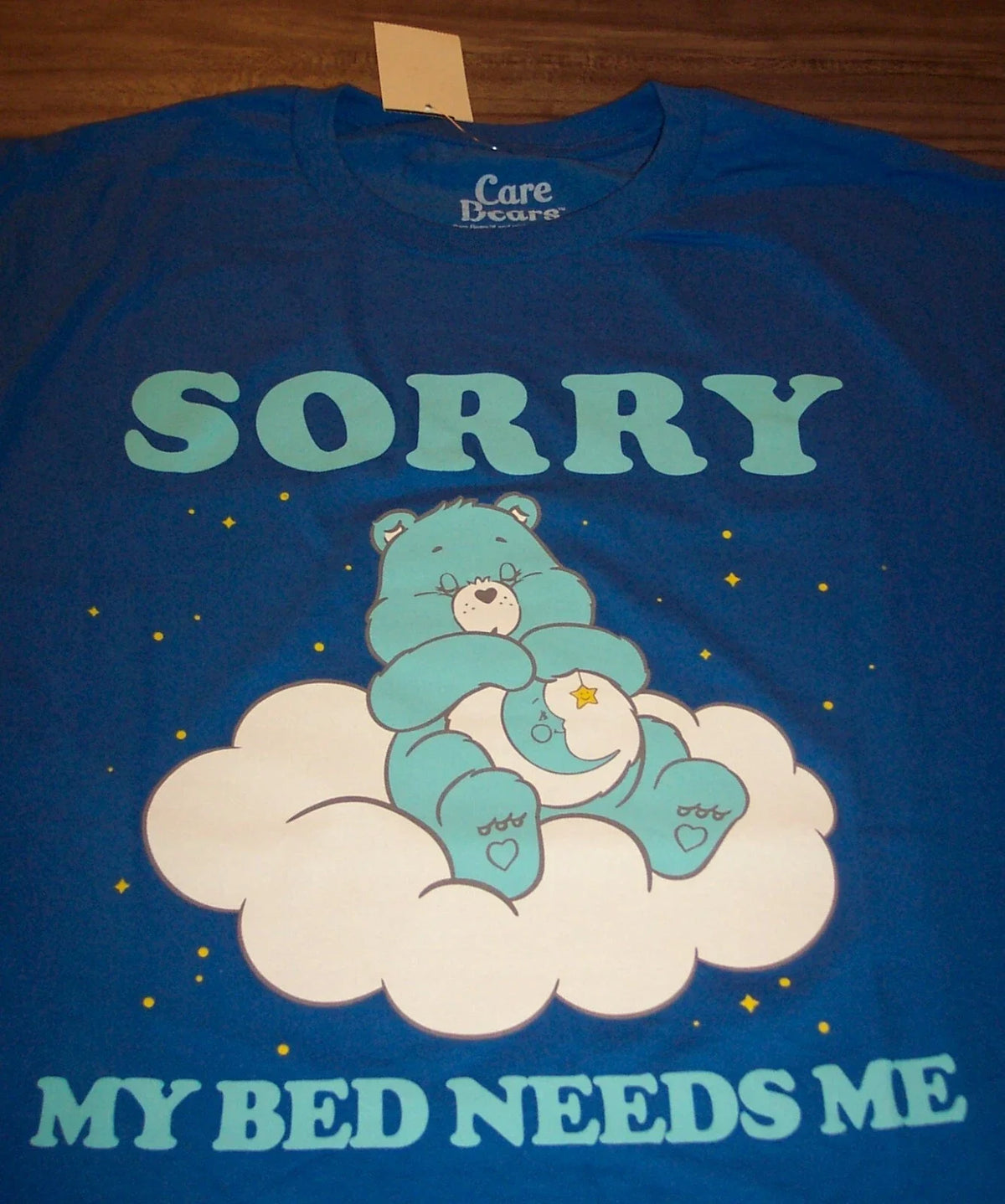 CARE BEARS BEDTIME BEAR My Bed Needs Me T-shirt MENS LARGE NEW Care Bear 80's