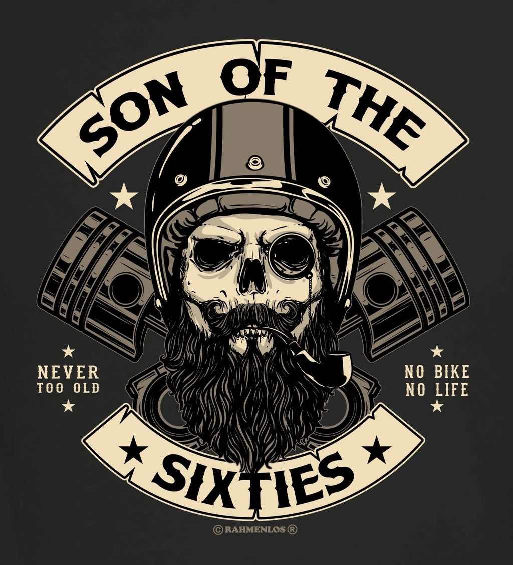 Mens Biker T-Shirt Son of the Sixties Funny Sayings Shirts Men Gifts