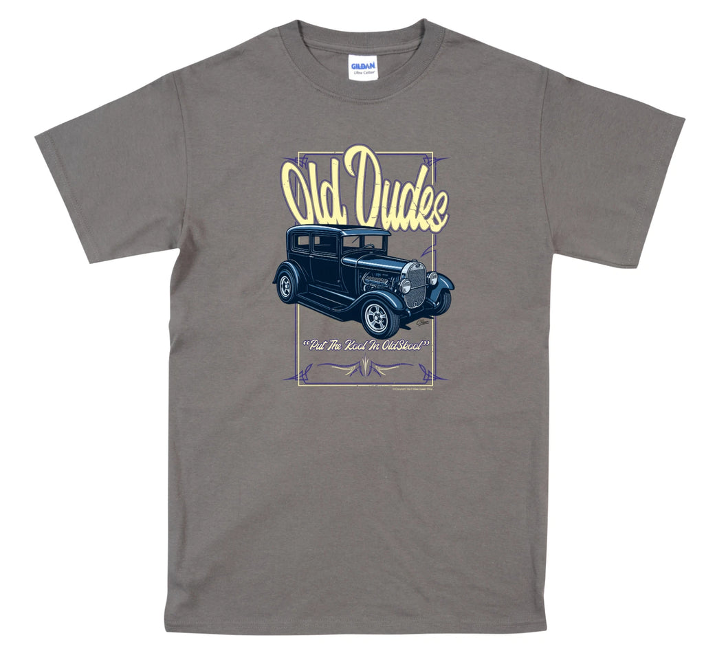Old Dude's Branded T Shirt Featuring Ford Sedan Graphic, Retro Design S-5XL