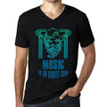 Men's Graphic T-Shirt V Neck Music Is The Highest Good Eco-Friendly Limited