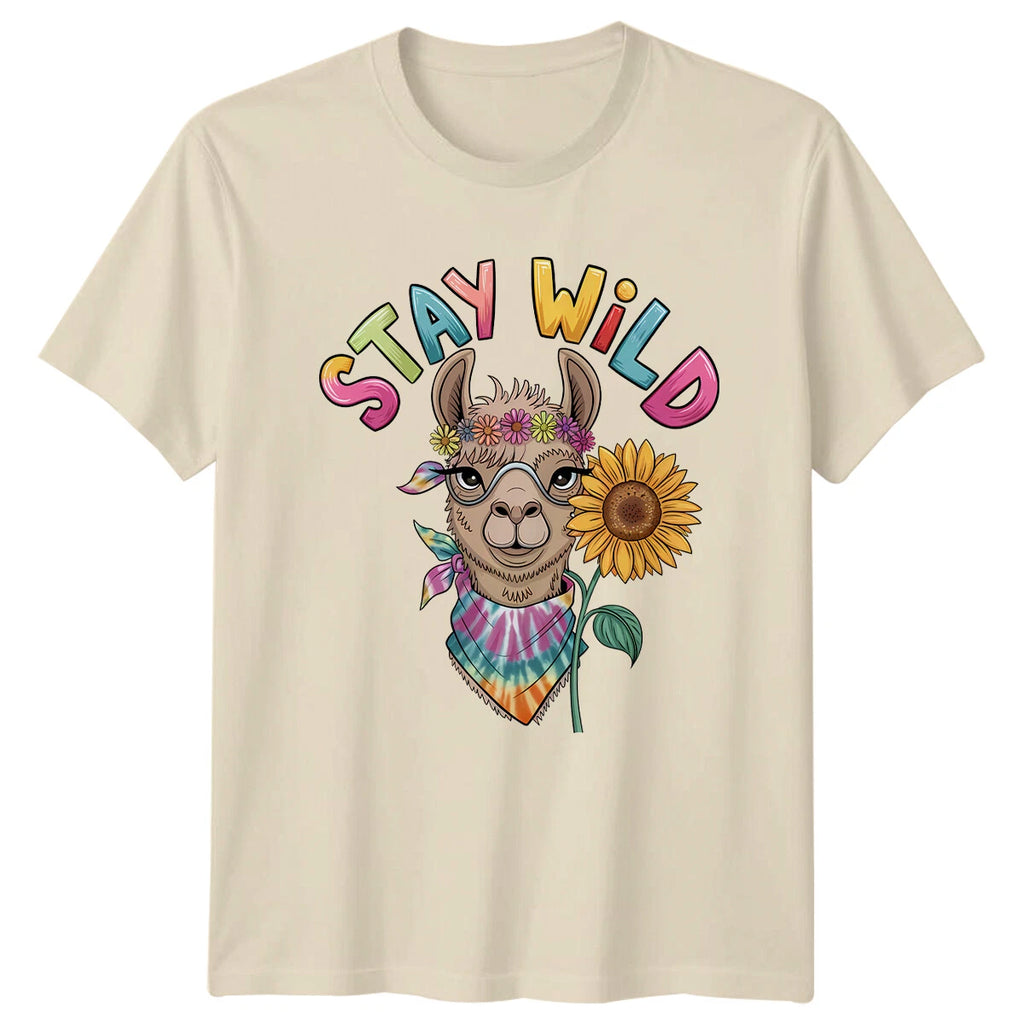 Stay Wild Llama Hippie T-Shirt, Boho Nature Animal Tee