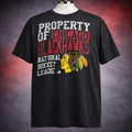VTG Y2K Chicago Blackhawks NHL Distressed Graphic Shirt XL