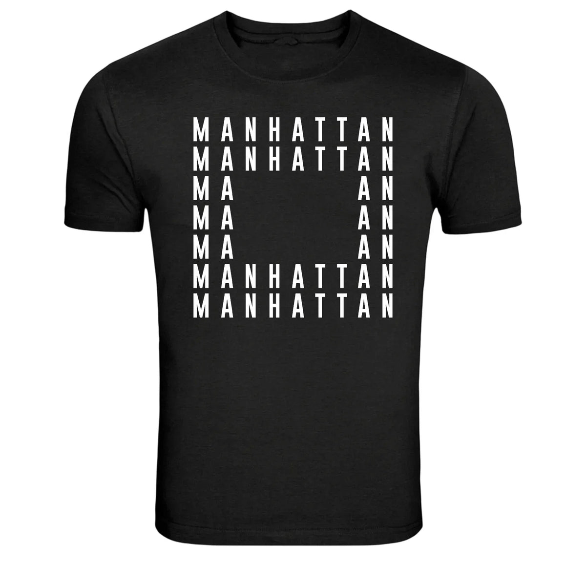 Manhattan New York Minimalist Typography Graphic T-Shirt NYC Urban Tee