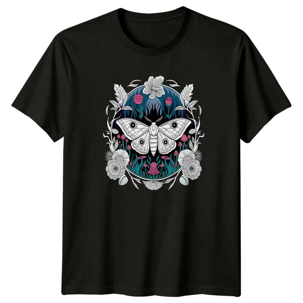 Mystical Moth Mushroom Magic T-Shirt Moth Fungi Nature Insect Gift Him Her