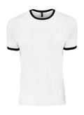 Next Level 3604 t shirt ringer cotton premium shirts white with black