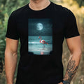 Mens Flamingo In Moonlight Motif Cotton T-Shirt Size XS to 5XL