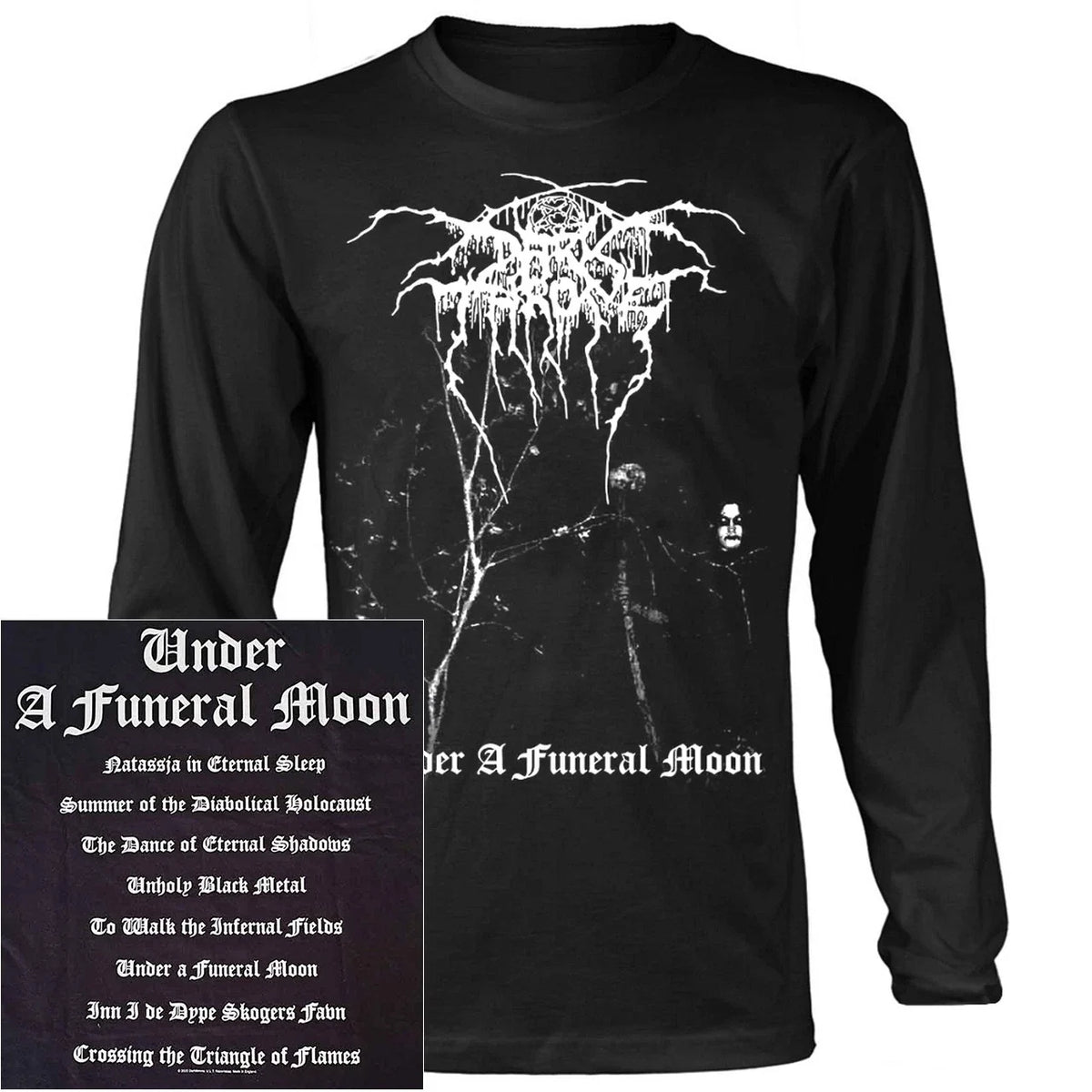 Darkthrone Under A Funeral Moon Album Long Sleeve Shirt S-XXL Official Merch