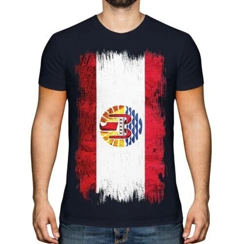 FRENCH POLYNESIA GRUNGE FLAG MENS T-SHIRT TEE TOP POLYNÉSIE FRANÇAISE POLYNESIAN