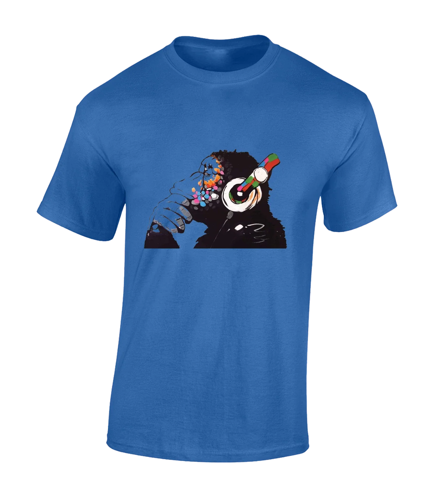 MONKEY DJ BANKSY MENS T SHIRT COOL GRAFFITI ART ANIMAL LOVER ARTIST FUNNY TOP