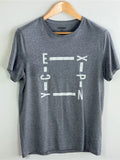Express Gray Graphic Tee Modern Minimalist Short Sleeve T Shirt Medium