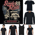 SCOOTER T-SHIRT Mens Pride Funny MOD Lambretta Vespa Paul Weller Bike Logo Top