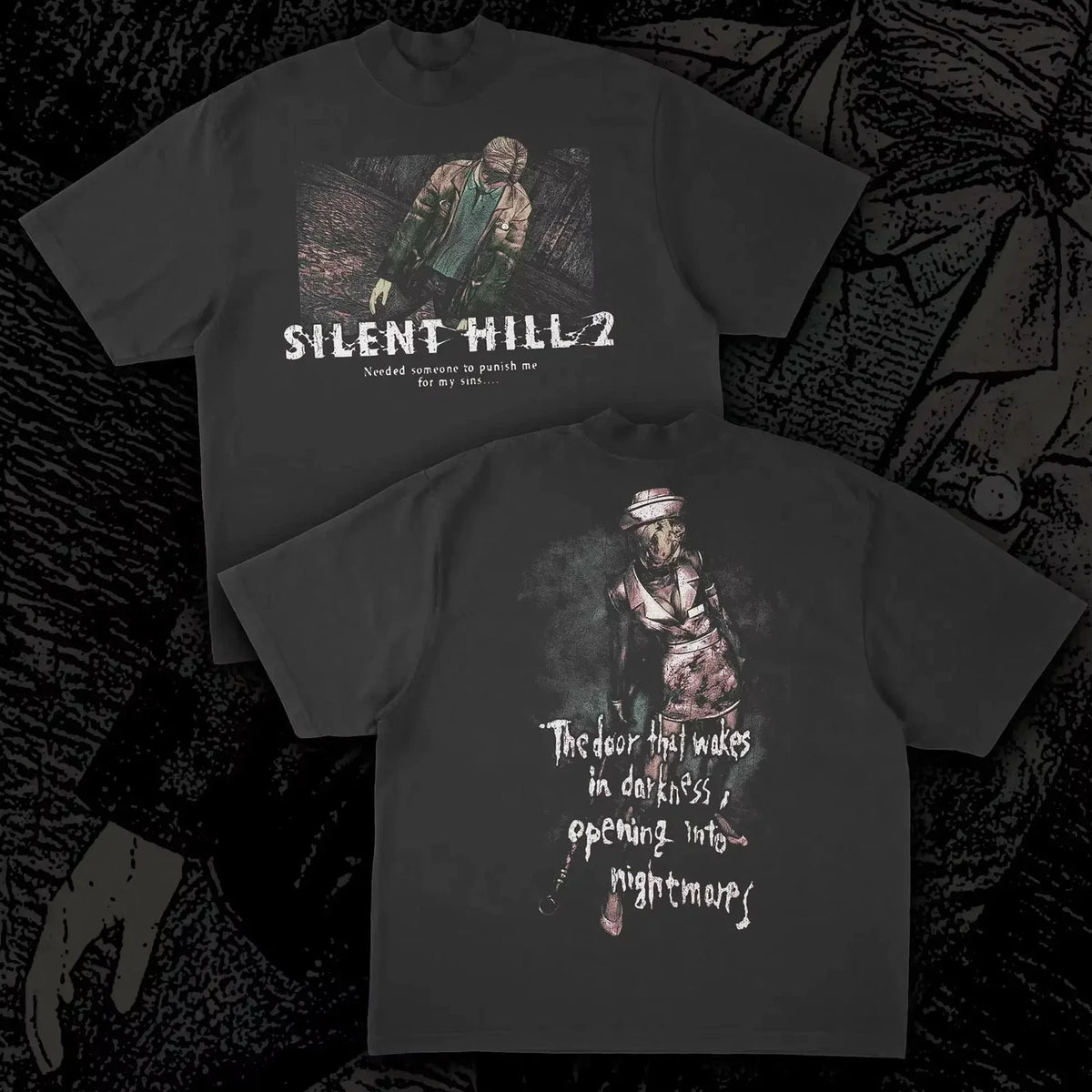 Silent Hill Cotton Graphic T Shirt Black Horror Game Streetwear Unisex gothic