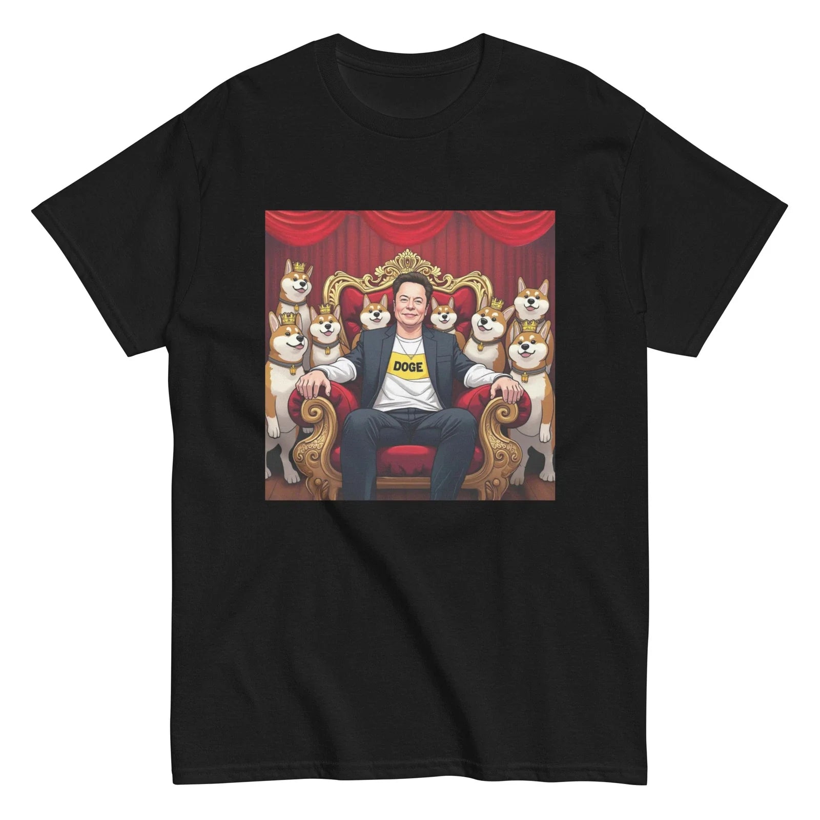 King Doge Elon funny graphic meme crypto Unisex tee