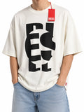 DIESEL T-Boxt-Circle Men T-Shirt M White Oversized Crew Neck Short Sleeved