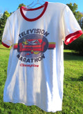 TELEVISION MARATHON CHAMPION Ringer Top T Shirt Grunge Boho Hipster Slacker Men