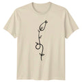 Simple Minimalist Flower Line Art T-Shirt Botanical Floral Birthday Gift