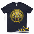 Navy TIGER Shirt for N Dunk Low Michigan Varsity Maize Midnight Navy Yellow