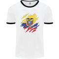 Torn Ecuador Flag Ecuadorian Day Football Mens Ringer T-Shirt