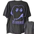 Pleasures Shirt XL Black Purple Retro Twin Faces Graphic Tee Cyber Grunge Street