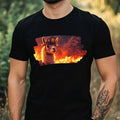 Mens Llama Firefighter Print Cotton T-Shirt Size XS to 5XL
