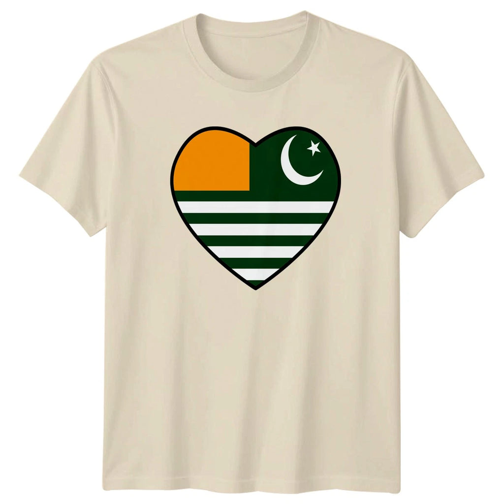 Azad Kashmir Flag Heart T-Shirt Azad Kashmir Heritage Gift For Him And Her