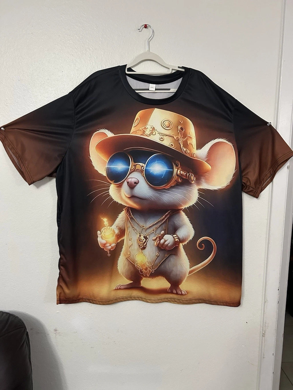 Unisex  Plus Size 6XL Cool Mouse Design Short Sleeve T- Street Crew Neck Casual