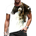 Men's T-Shirt Eagle White Fashion Graphic Print Short Sleeve Vintage Tee Shirt