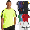 Mens Quick Dry Contrast Cool T-Shirt Polyester Sports Running Gym Top Tee AWDis