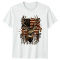 Deer Head American Flag Hunting Outdoor Mens T-Shirt Womens Graphic Tee