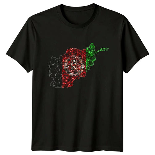 Afghanistan Flag Map Geometric T-Shirt Afghan Heritage Gift For Him And Her