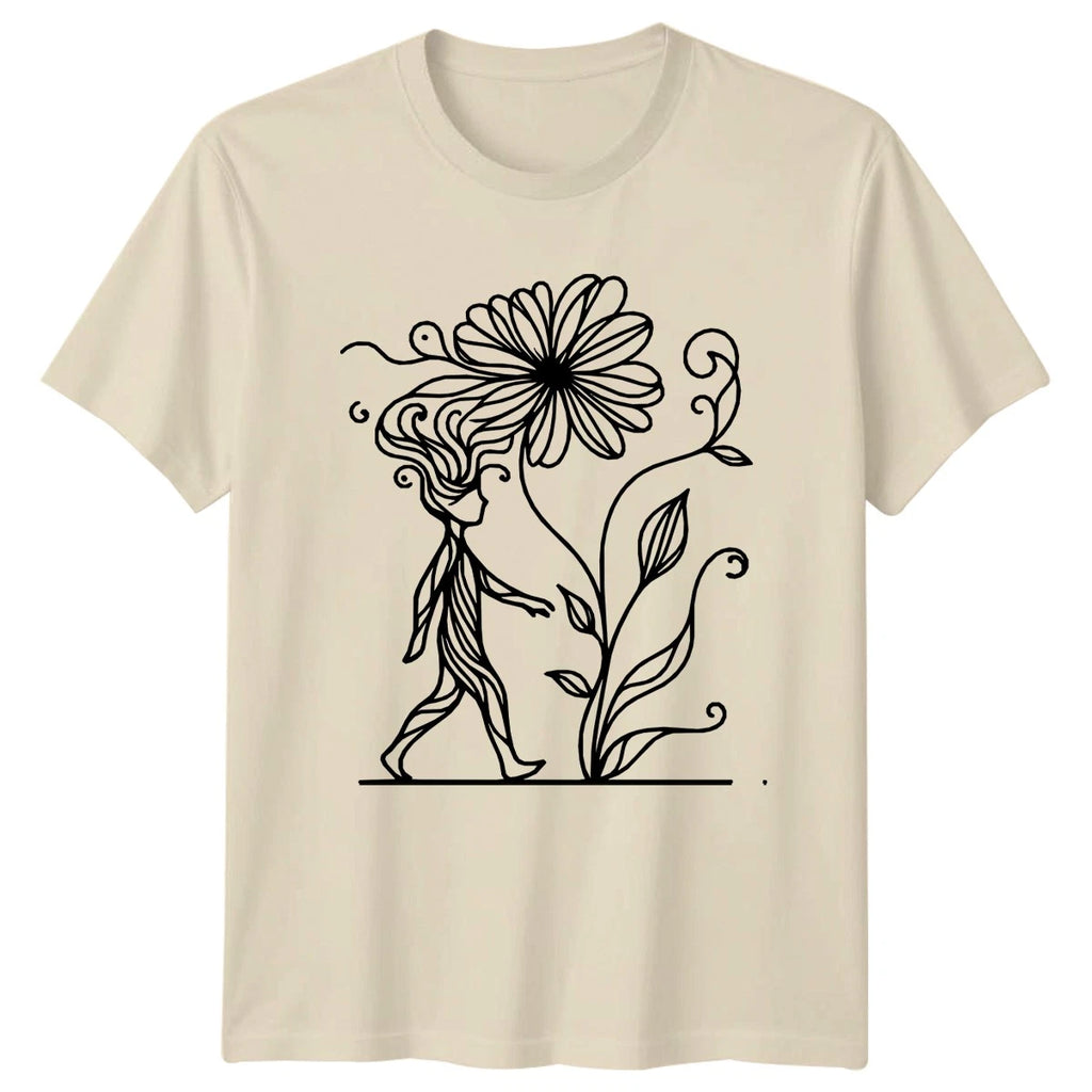 Walking Nature Girl Womens T-Shirt Boho Nature Birthday Gift For Her