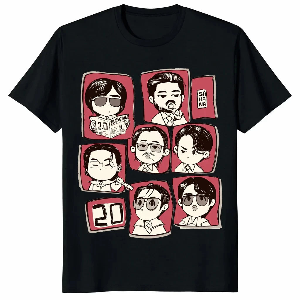 NEW!  BTS 2.0 Arirang Tour 2026 Chibi T-Shirt Cute Kpop Fan Graphic Tee S-4XL