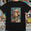 Floral Butterfly Woman T-Shirt – Surreal Art Graphic Tee Fantasy Aesthetic Shirt