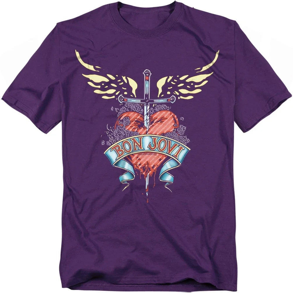 Bon Jovi Daggered T-Shirt S-4XL, Purple