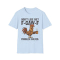 F-CAW-F Rooster Graphic T-Shirt | Funny Chicken Coffee Tee