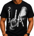 213 Los Angeles LA Hand Sign Graphic Tee StoneGrade Black Hip Hop Urban Fashion