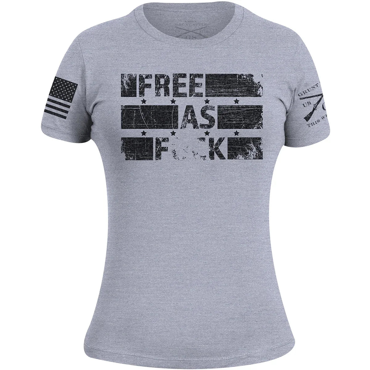Grunt Style Women's Free As Fck T-Shirt - Heather Gray