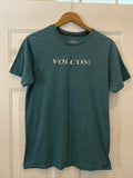 Volcom Men's Heather Green Modern Fit Logo Short Sleeve T-Shirt - Size M