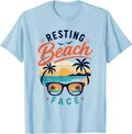 Resting Beach Face Retro Sunset Tropical Vacation T-Shirt