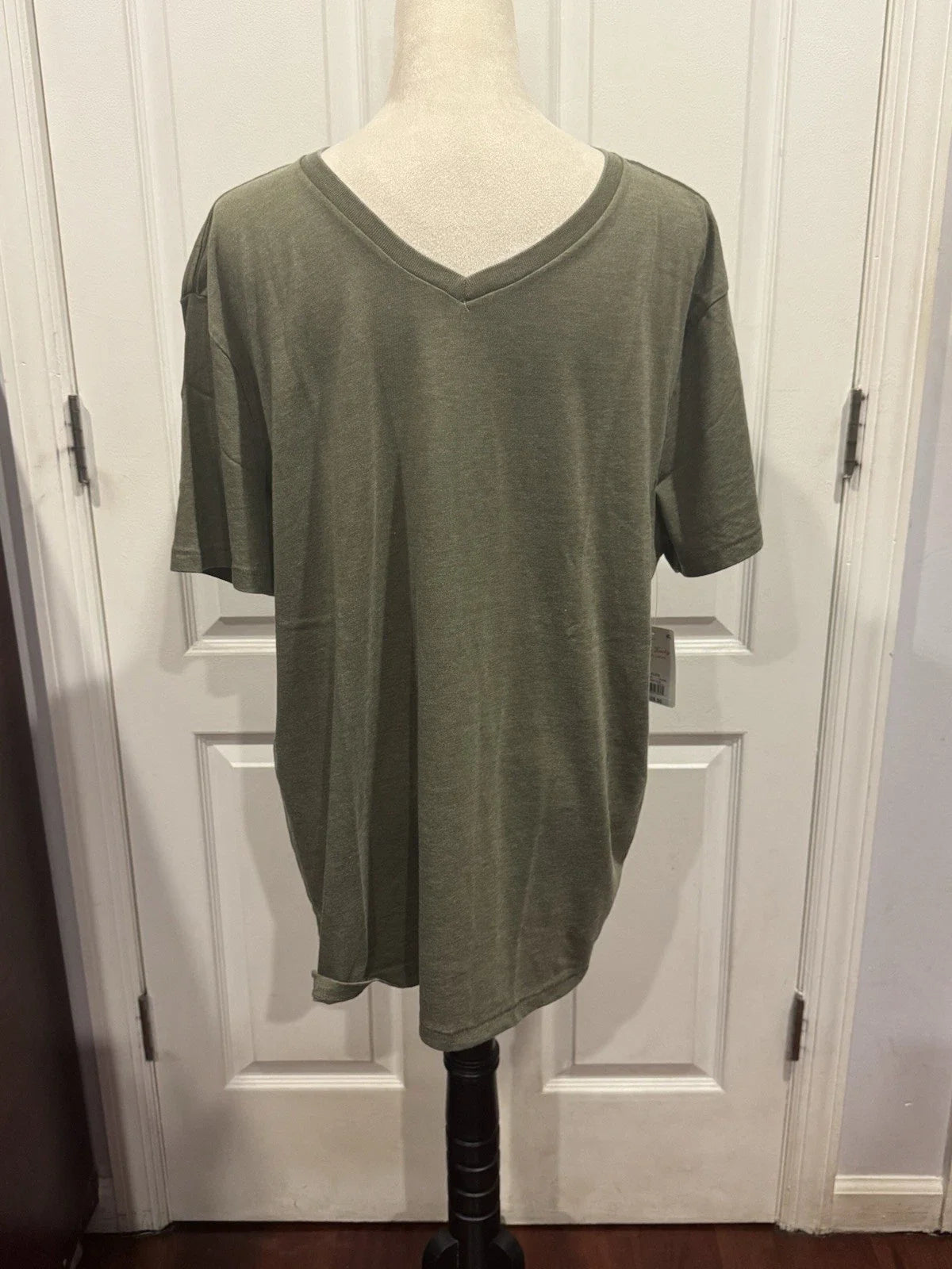 Lucky Brand Venice XL Burnout T Shirt Men V Neck Short Sleeve Olive Green