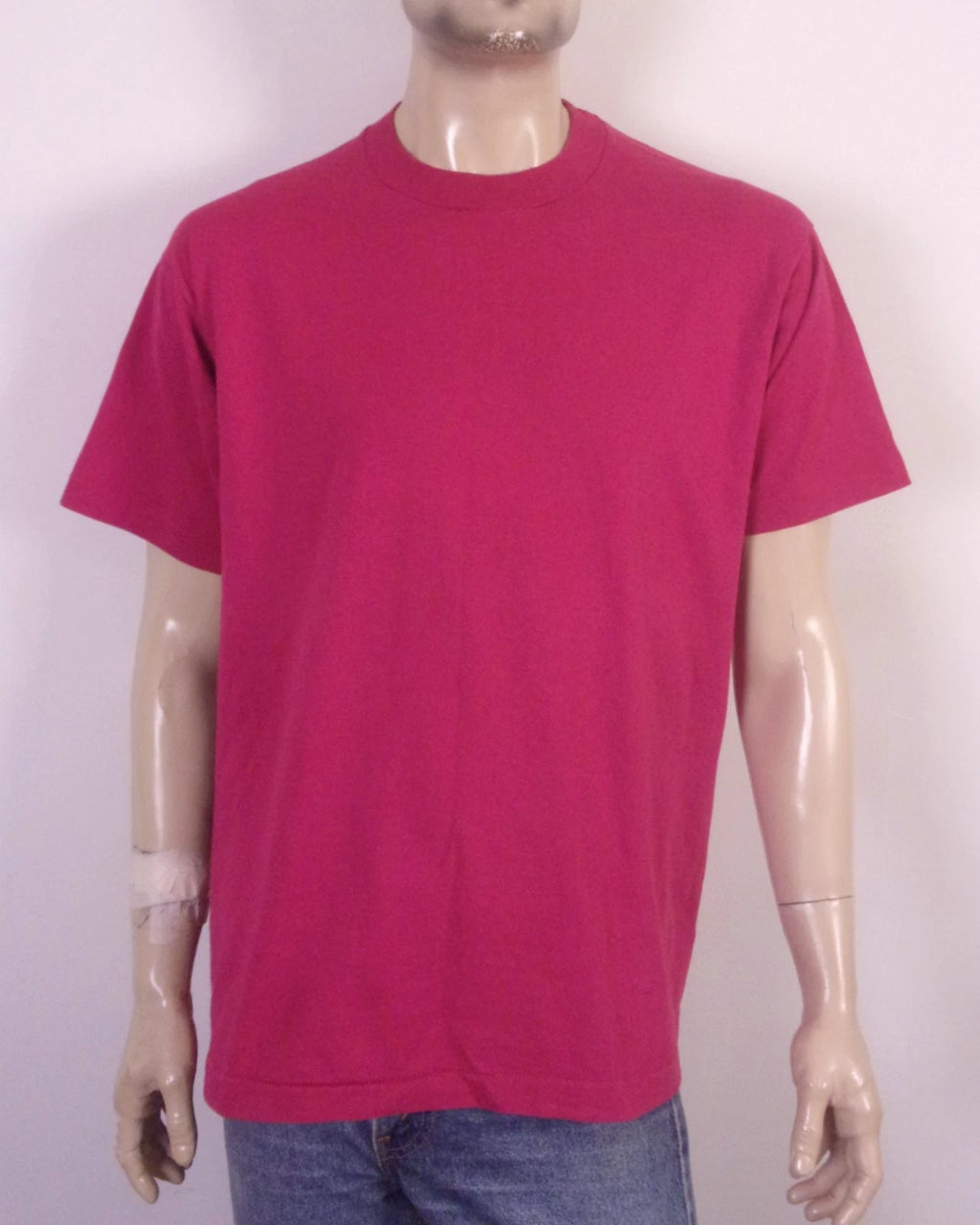 vintage 80s 90s Screen Stars Best Blank Solid Magenta T-Shirt USA sz XL