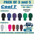 Pack 5 & 3 Just Cool AWDis T-Shirt Plain Casual Wear stag do hen Unisex JC001
