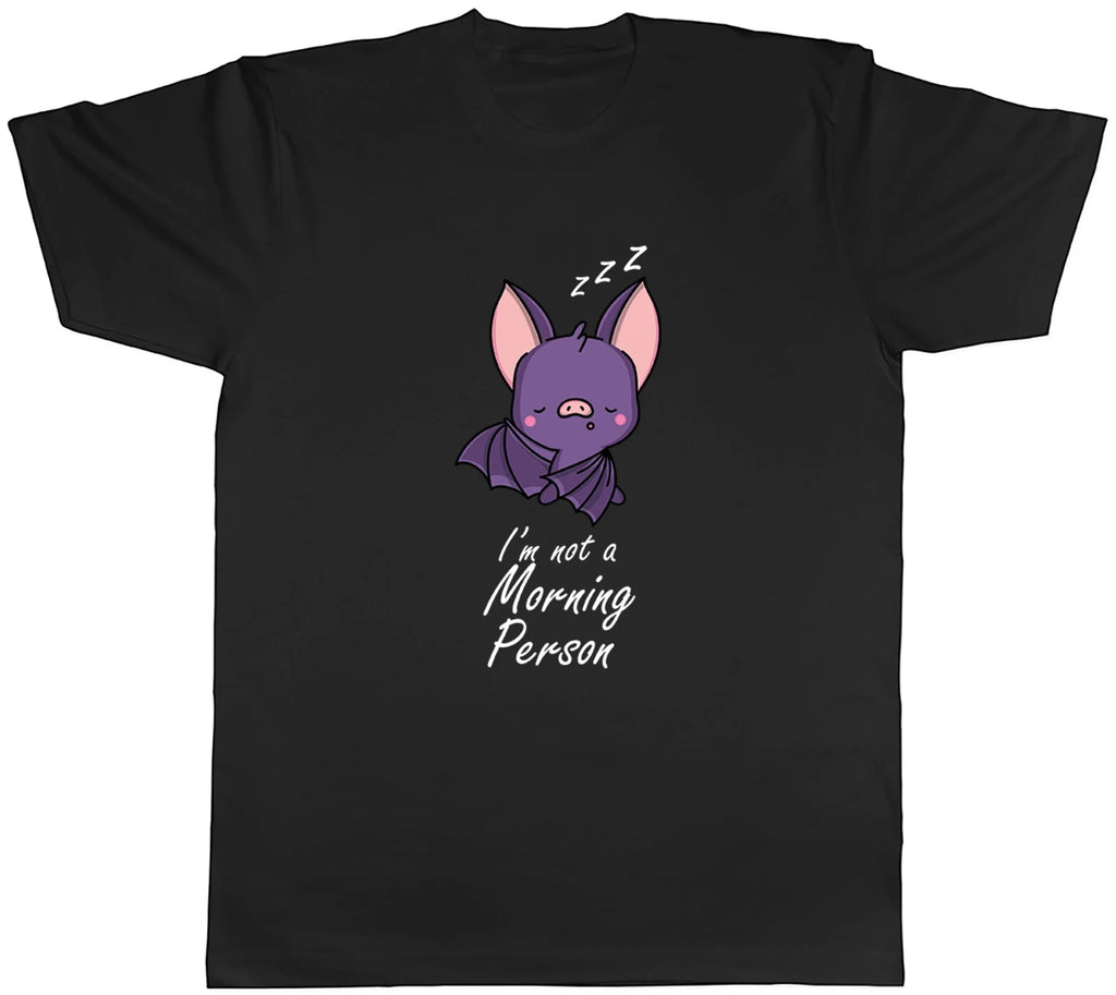 Funny Bat Sleeping I'm Not a Morning Person Mens T-Shirt Tee Gift Top