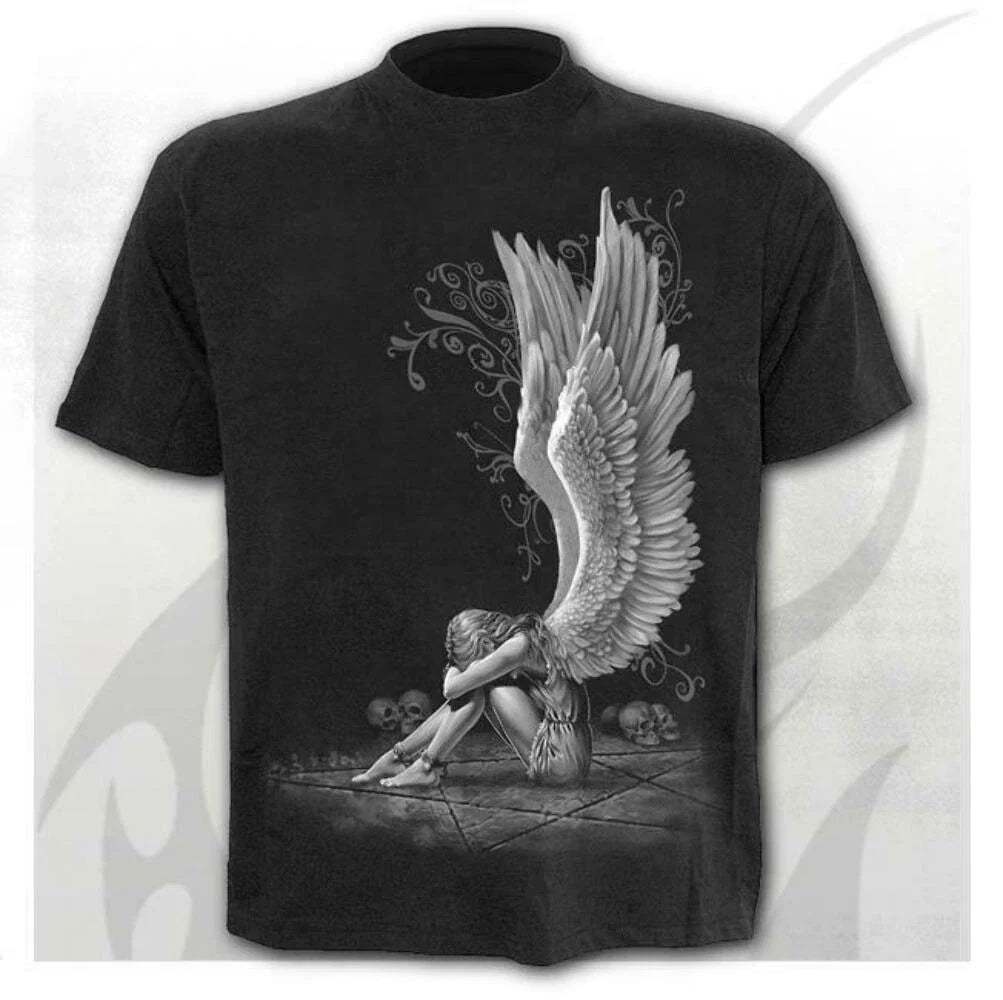 Spiral Direct Enslaved Angel Black Mens T-Shirt Heavy Metal Gothic Tattoo Biker