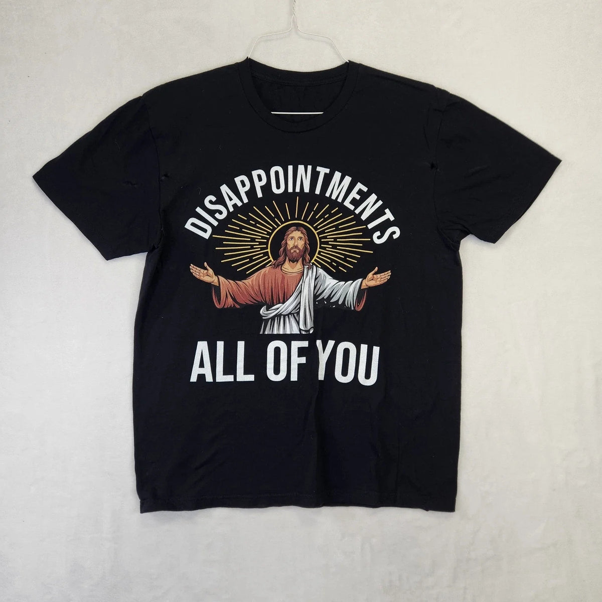 Jesus Disappointments All Of You Sarcastic Graphic T-Shirt Black Mens Size M